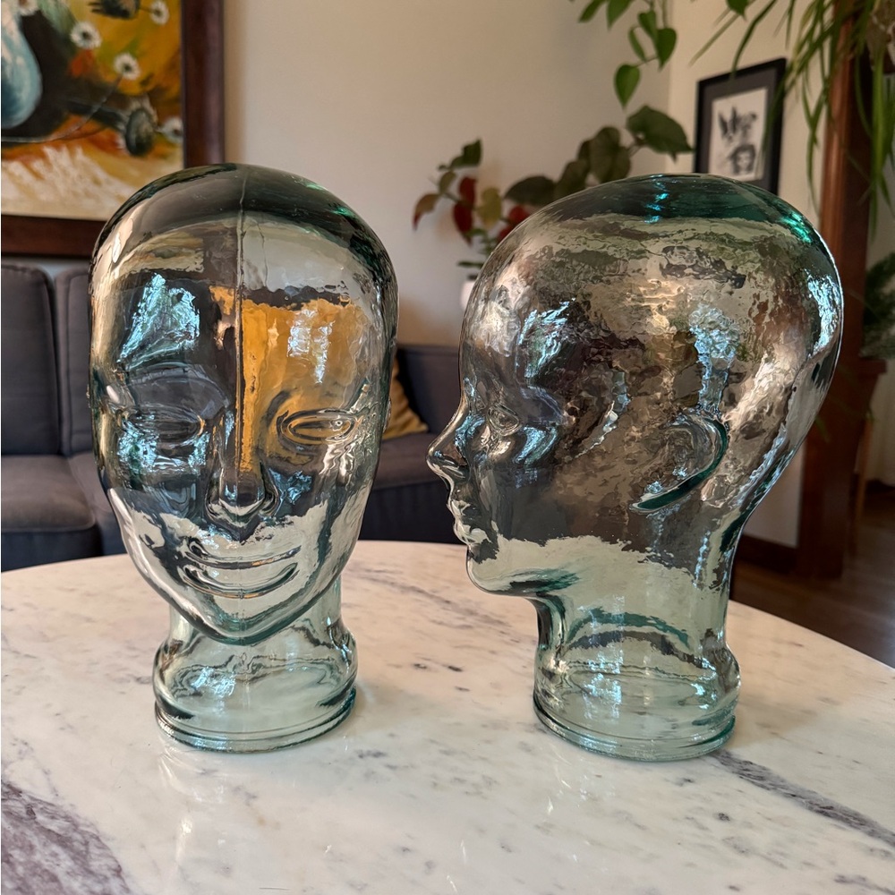 Vintage Glass Mannequin Heads
